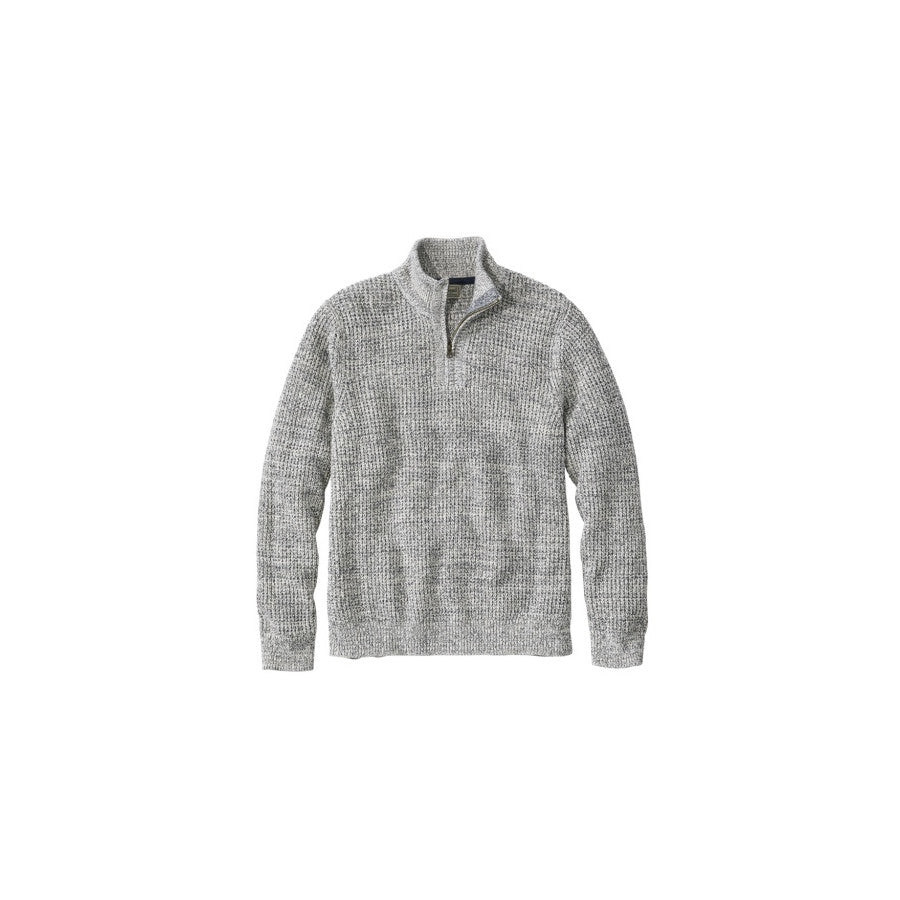 L.l.bean Llb M Bean's Organic Waffle Qz Sweater CHARCOAL HEATHER