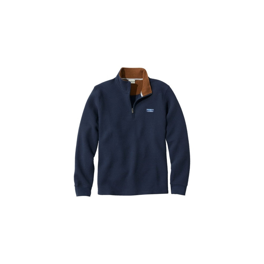 L.l.bean Lakewashed Double-knit Quarter-zip Long Sleeve Regular CLASSIC NAVY HEATHER