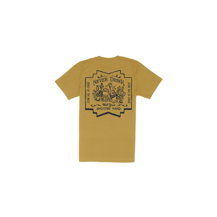 Sendero Provisions Co. Sendero M Shootin' Hand Salud T-shirt Goldenrod
