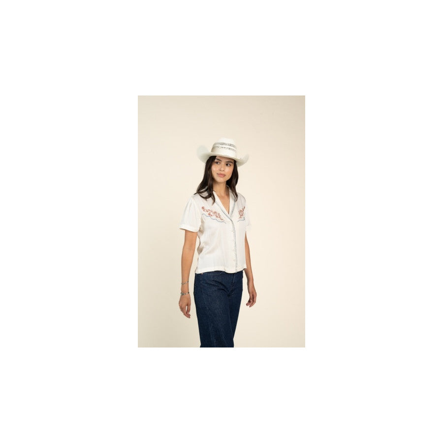 Sendero Provisions Co. Sendero W Prairie Rose Lace Blouse Cream