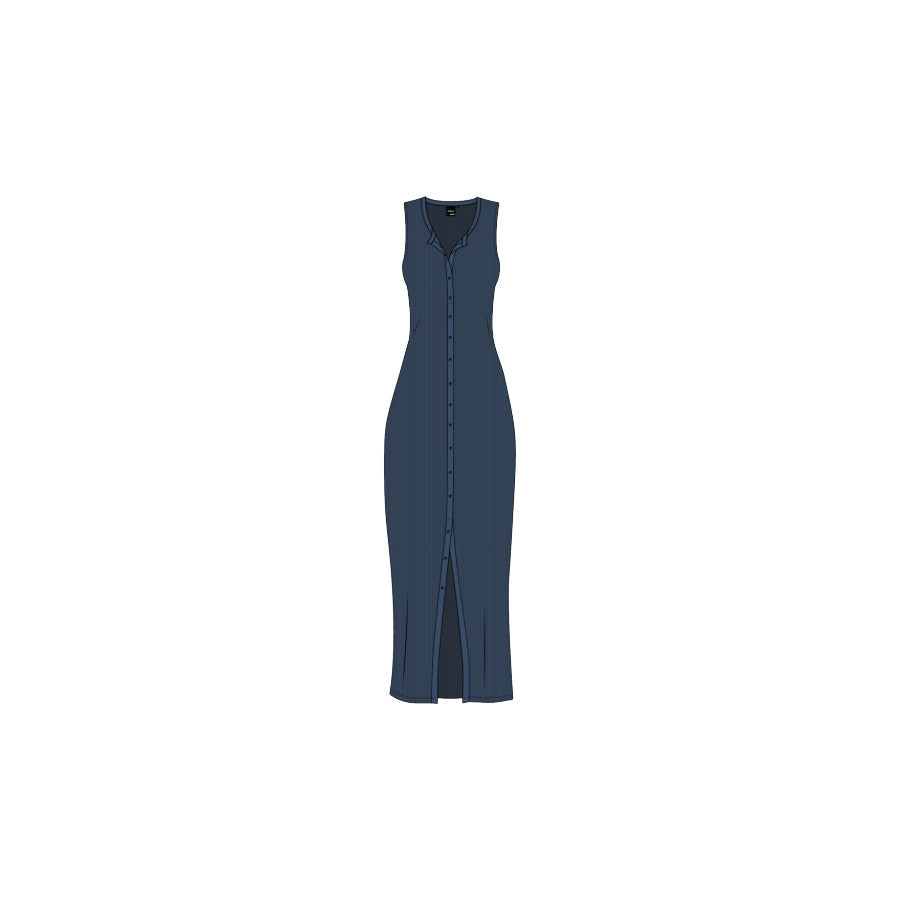 Prana Cambria Cove Maxi Dress BLUFF BLUE HEATHER