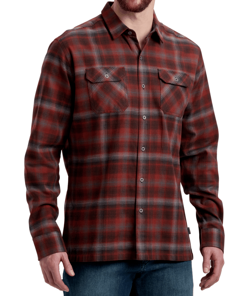 Kuhl Mens Dillingr Flannel Long Sleeve Dark Forest