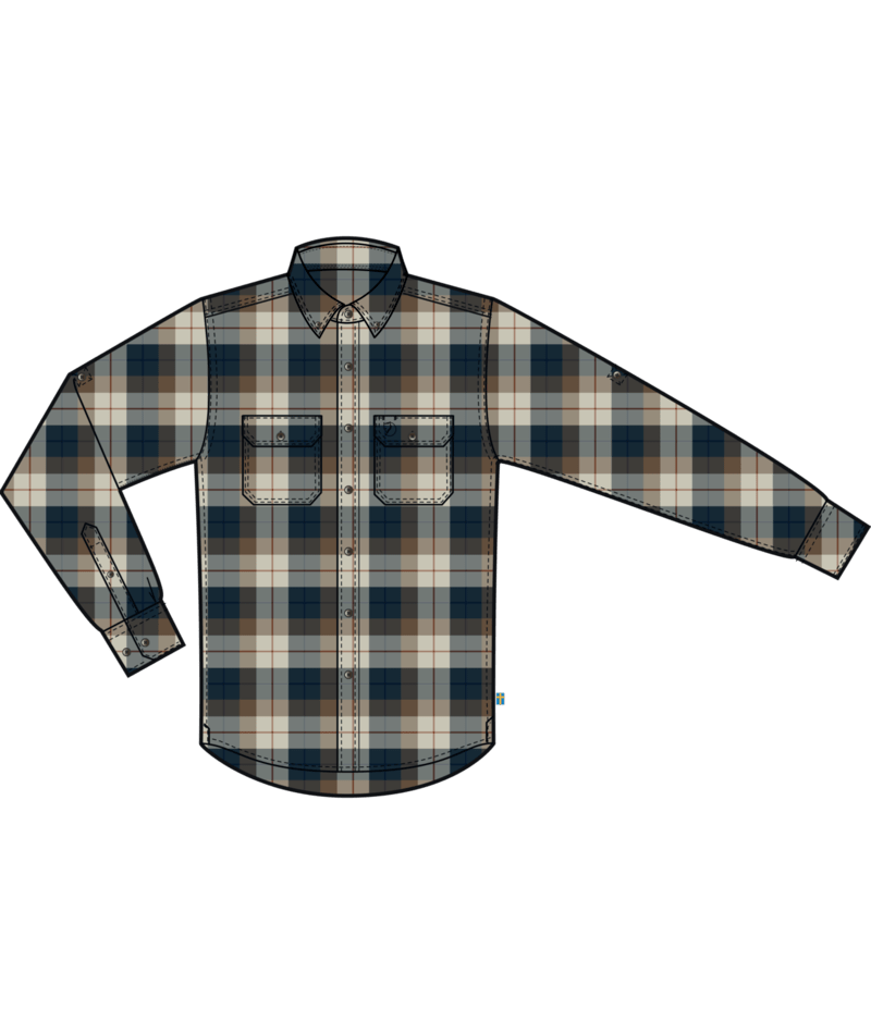Fjallraven Fr M Singi Heavy Flannel Shirt Chalk White/Dark Navy
