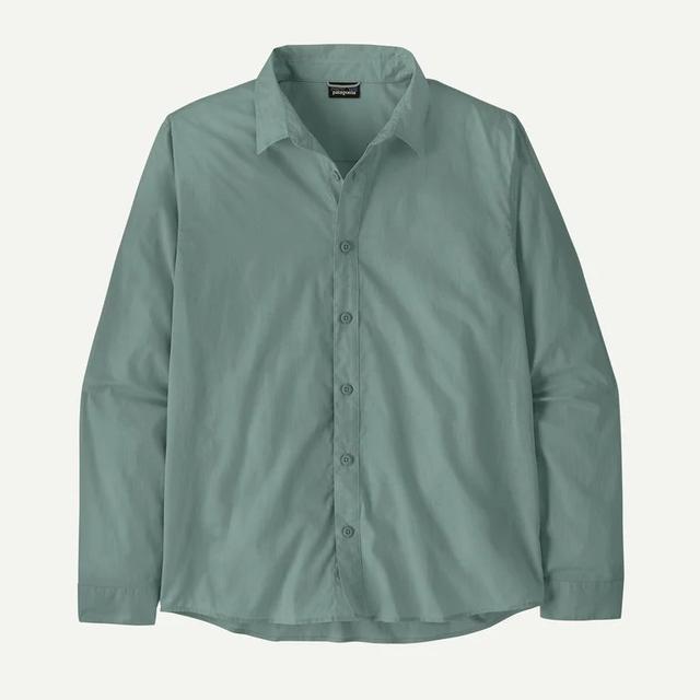 Patagonia Mens Long Sleeve Sunrise Stream Shirt Blue Sage