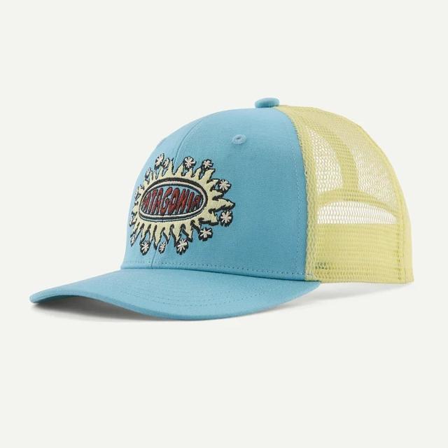 Patagonia Kids Trucker Hat wavy treelines: snowmelt blue