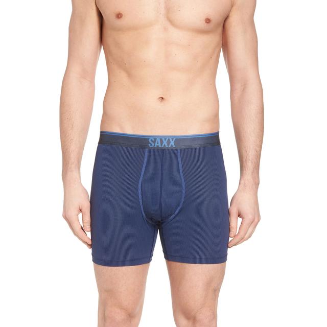 Saxx Quest Quick-dry Mesh Open Fly Boxer Briefs Midnight Blue