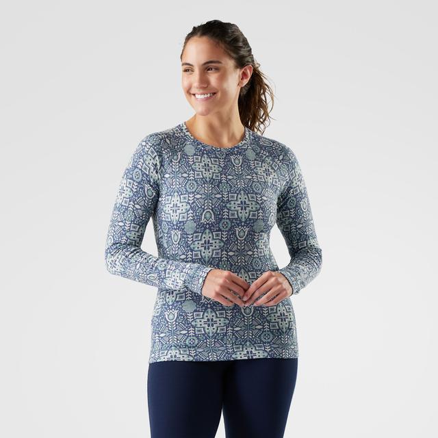 Smartwool Womens Classic Thermal Merino Base Layer Crew Nightfall Deco Floral