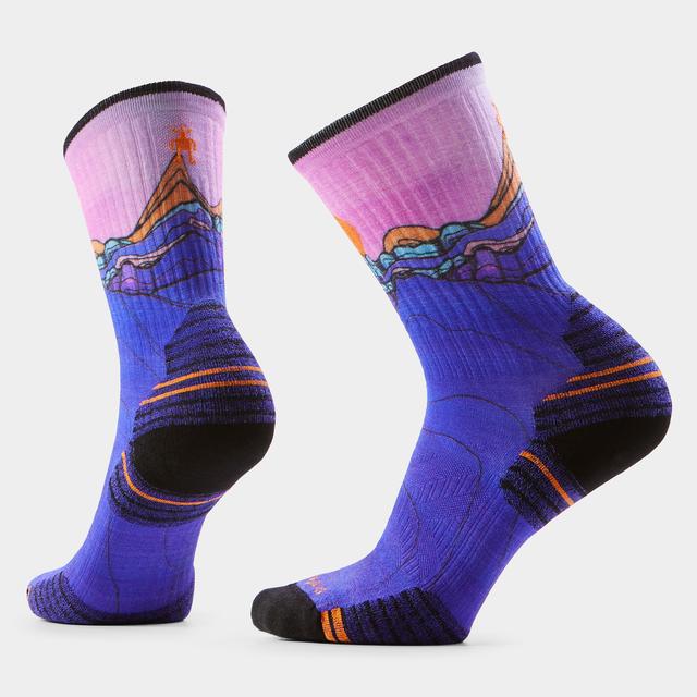 Smartwool Mens Sw W Hike Tc Mountain Sunrise Print Crew Socks Deep Navy