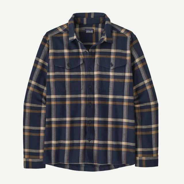 Patagonia Mens Long Sleeve Fjord Flannel Shirt crossing: new navy