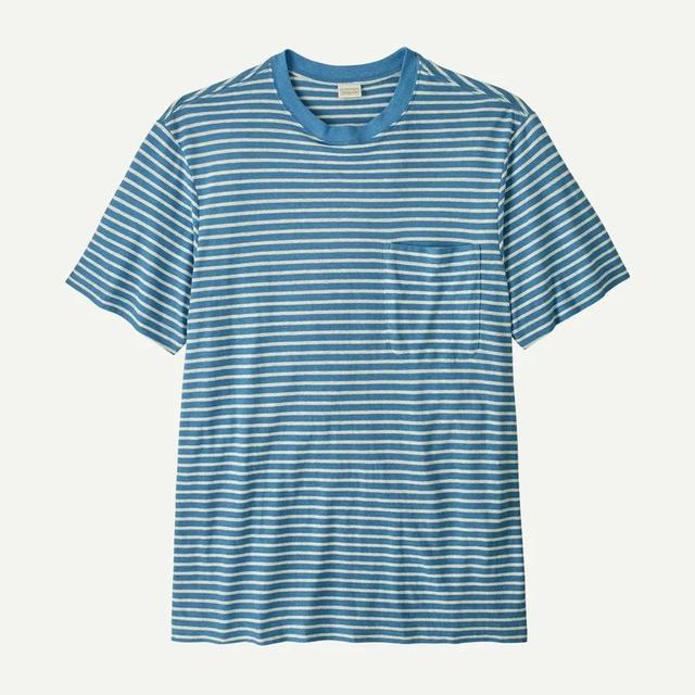 Patagonia Mens Trail Harbor Pocket Tee Steps: Shore Blue