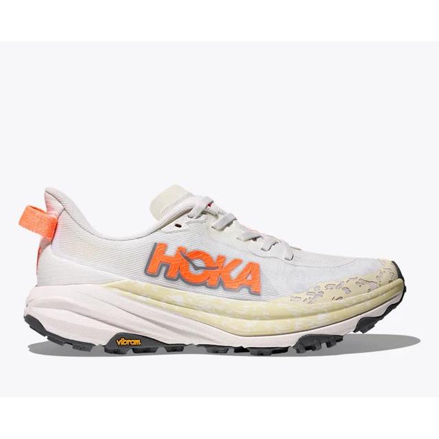 Hoka Speedgoat 6 White/Neon Tangerine