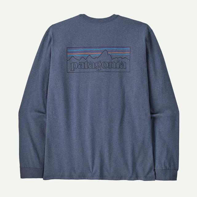 Patagonia Mens Pat M Ls P-6 Logo Responsibili-tee P-6 Outline: Current Blue