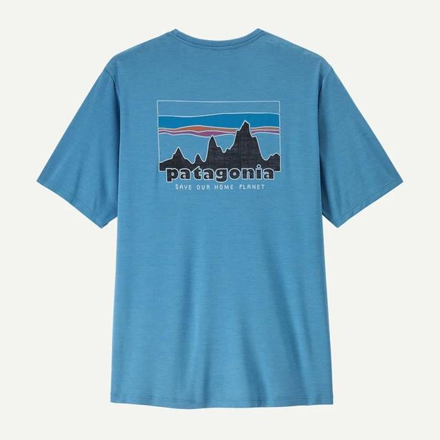 Patagonia Mens Cool Cap Daily Graphic Shirt 73 skyline: shore blue/light shore blue x-dye