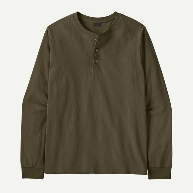 Patagonia Mens Pat M Ls Henley Shirt Basin Green