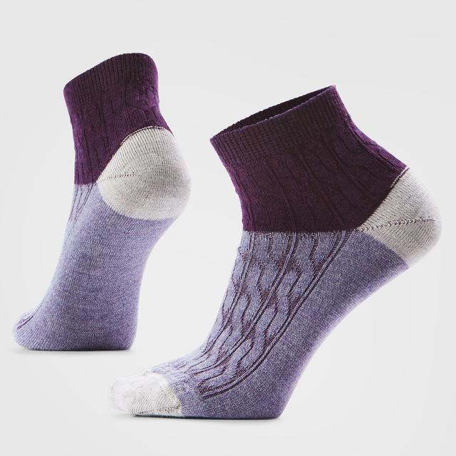 Smartwool Everyday Cable Zero Cushion Ankle Socks Chalk Violet