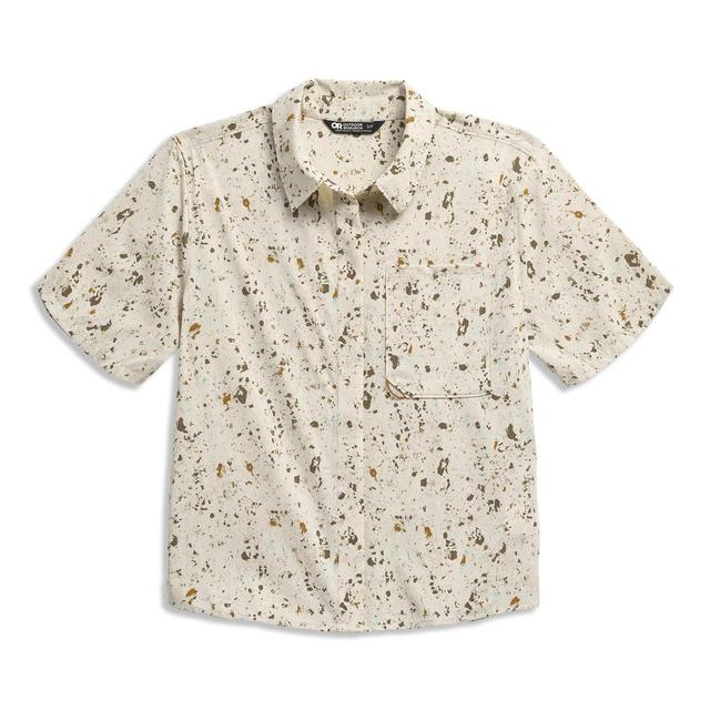 Outdoor Research Astroman Short Sleeve Sun Shirt Gravel Creekside Print