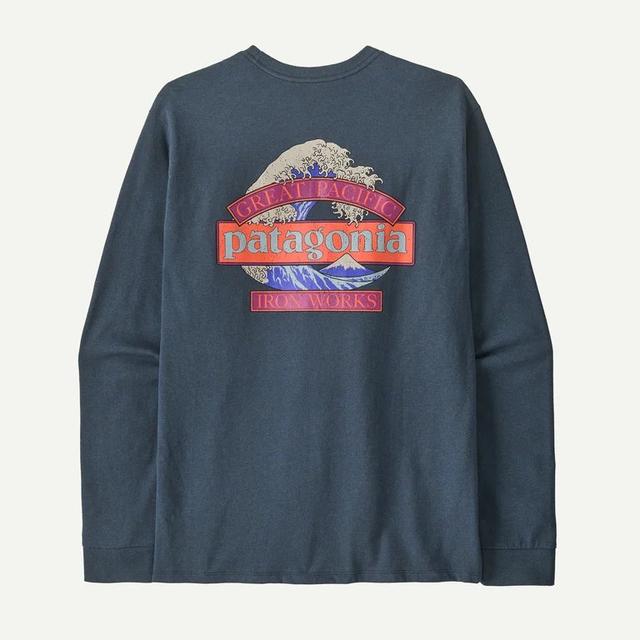 Patagonia Mens Long Sleeve Great Waves Responsibili-tee Summit Blue