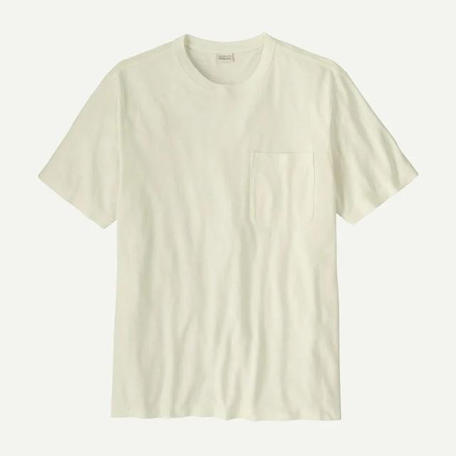 Patagonia Mens Trail Harbor Pocket Tee Birch White