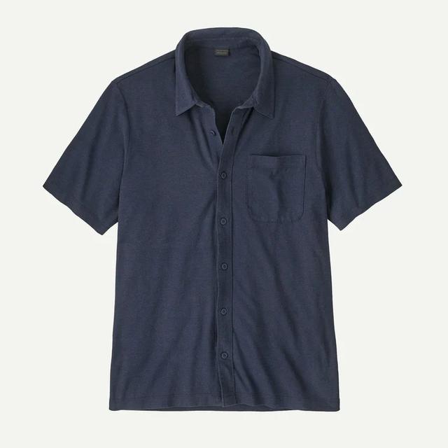 Patagonia Mens Trail Harbor Button Down Knit Shirt New Navy