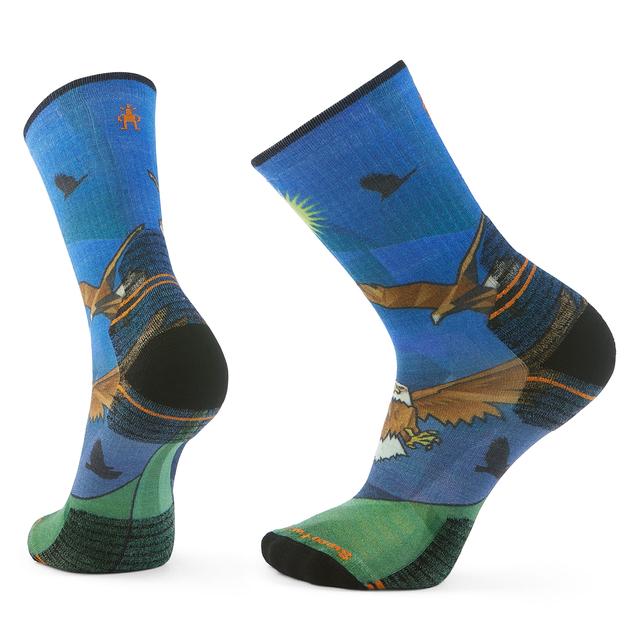 Smartwool Sw M Hike Tc Eagle Print Crew Socks Laguna Blue