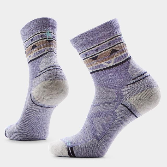 Smartwool Mens Sw W Hike Lc Zig Zag Valley Mid Crew Socks Chalk Violet