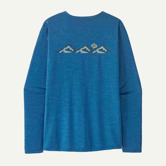 Patagonia Womens Long Sleeve Cap Cool Daily Graphic Shirt aquatic blue: light aquatic blue x-dye