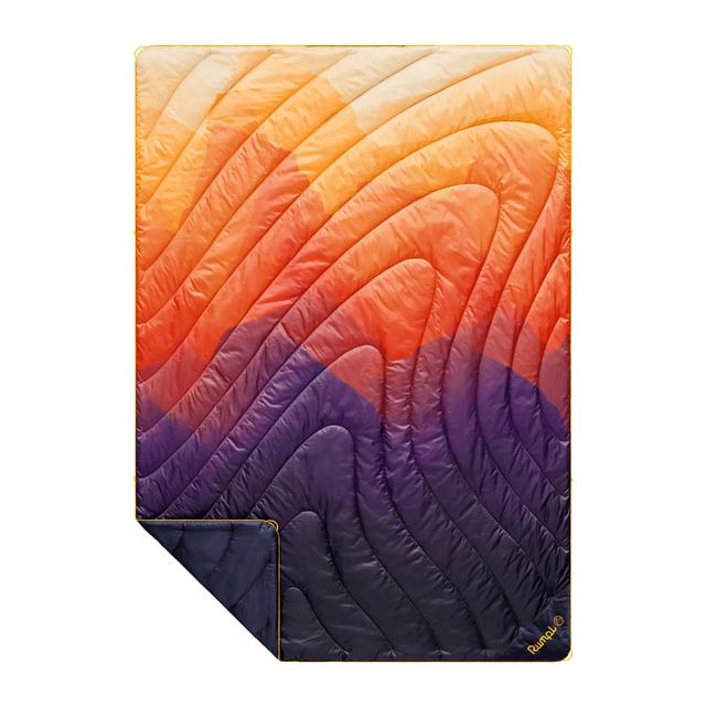 Rumpl Rumpl Original Puffy Blanket | Watercolor Glow Soft orange and rich purple hues
