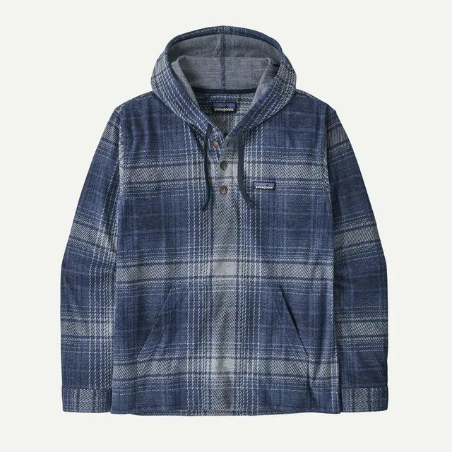 Patagonia Mens Stretch Fjord Flannel Pullover Hoody Slopeside: New Navy