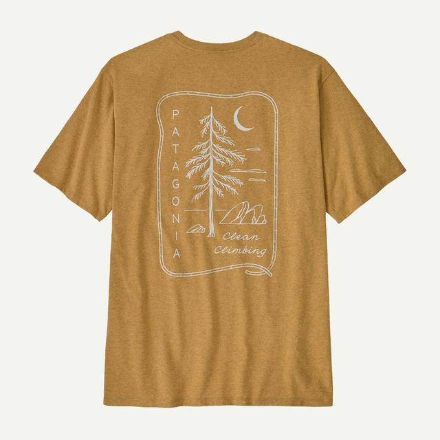 Patagonia Mens Pat M Clean Climb Roots Responsibili-tee Pufferfish Gold
