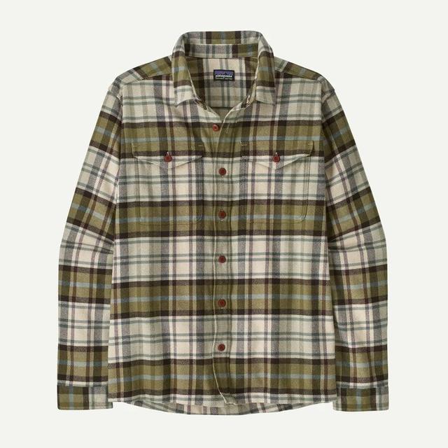 Patagonia Mens Long Sleeve Fjord Flannel Shirt rising storm: weathered stone
