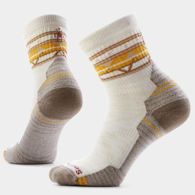 Smartwool Mens Sw W Hike Lc Zig Zag Valley Mid Crew Socks Moonbeam