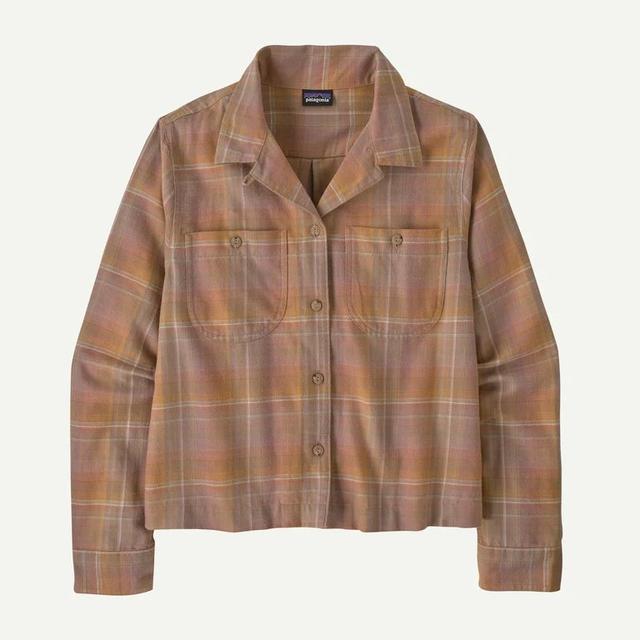 Patagonia Pat W Lw Fjord Flannel Camp Shirt Ice Fall: oonrise Taupe / M