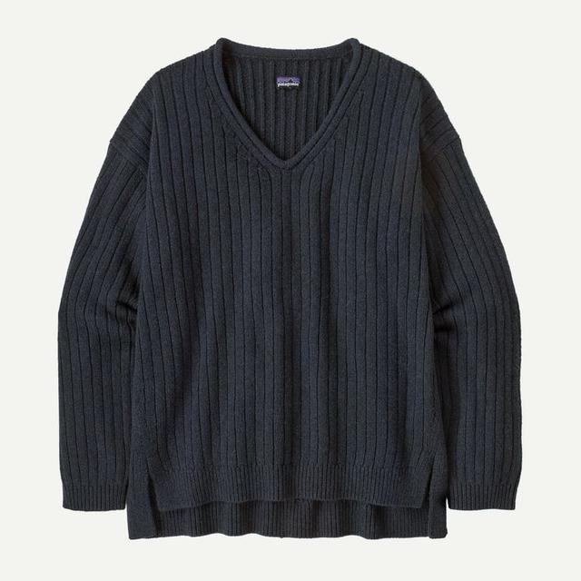Patagonia Pat W Recycled Wool V-neck Sweater Sunken Blue