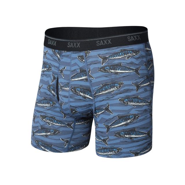 Saxx Quest Quick-dry Mesh Boxer Briefs Holy Mackrel-Washed Indigo