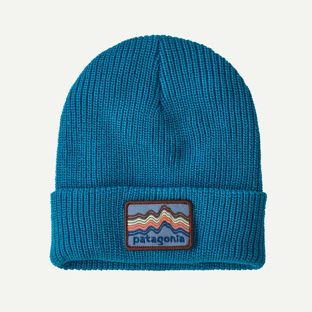 Patagonia Pat K Logo Beanie Ridge Rise Stripe: Uplift Blue