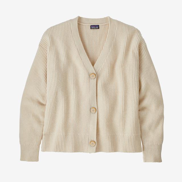 Patagonia Pat W Recycled Wool Cardigan Dyno White