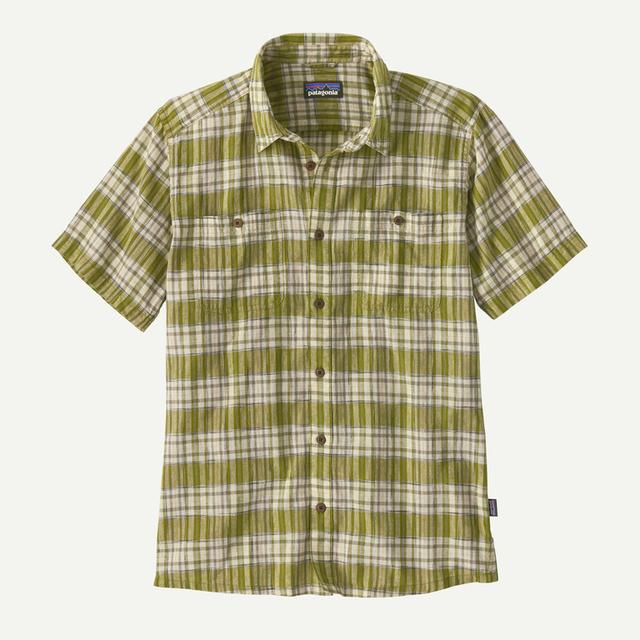Patagonia Pat M Back Step Shirt Sunlight: Graze Green