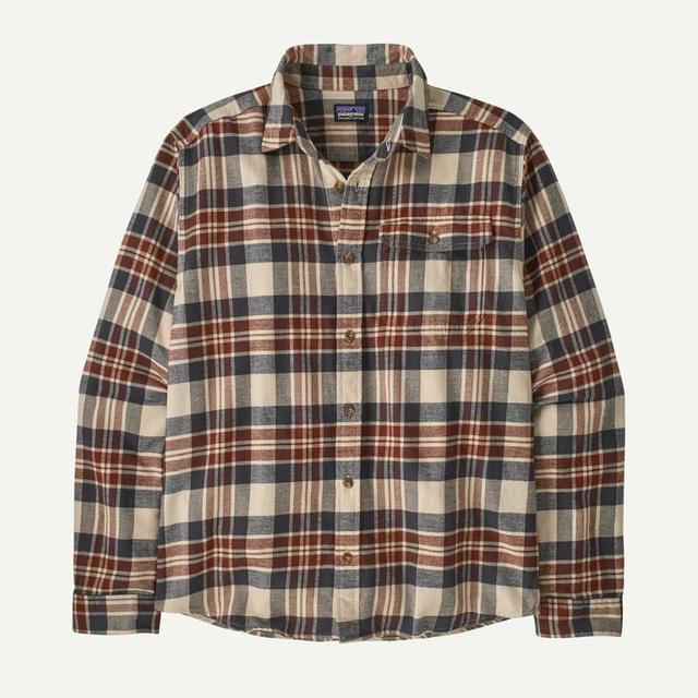 Patagonia Mens Pat M Ls Lw Fjord Flannel Shirt Paw: Dried Vanilla