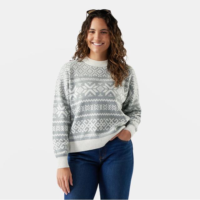 Smartwool Womens Edgewood Heritage Crew Sweater Light Gray