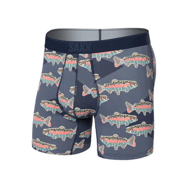 Saxx Quest Quick-dry Mesh Open Fly Boxer Briefs Mosaic Trout-Maritime