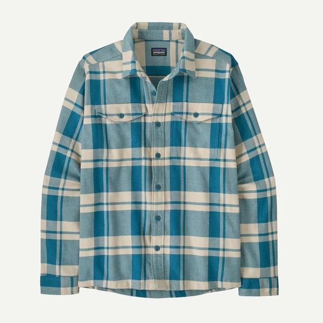 Patagonia Mens Long Sleeve Fjord Flannel Shirt powder: glacial blue