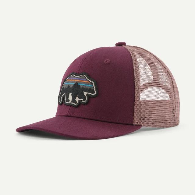 Patagonia Kids Trucker Hat back for good bear: berry fig