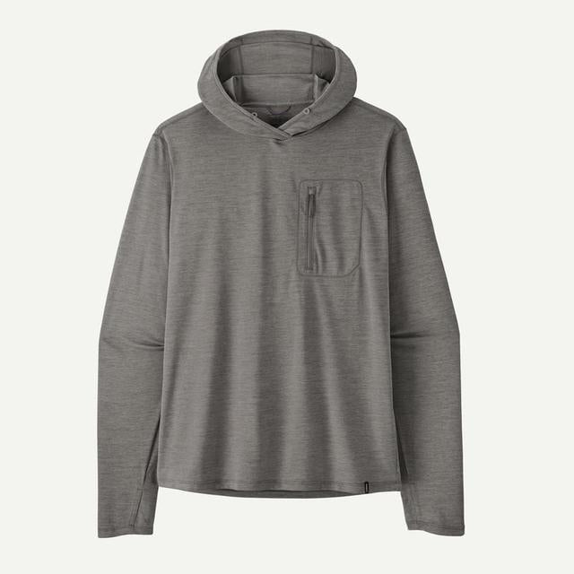 Patagonia Mens Pat M Cap Cool Sun Hoody Forge Grey/Noble Grey X-Dye