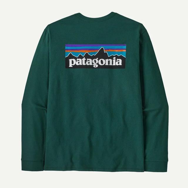 Patagonia Mens Pat M Ls P-6 Logo Responsibili-tee Cascade Green