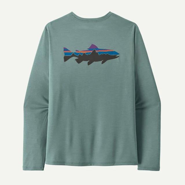 Patagonia Mens Long Sleeve Cap Cool Daily Graphic Shirt fitz roy trout: blue sage - light blue sage x-dye
