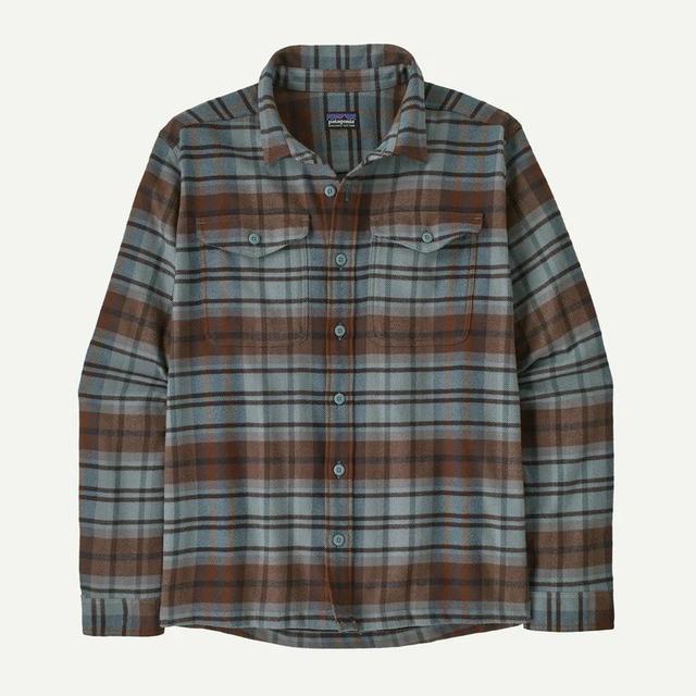 Patagonia Mens Long Sleeve Fjord Flannel Shirt rising storm: blue sage