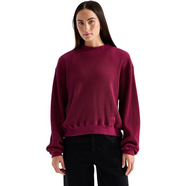 The North Face Womens Long Sleeve Mock Neck Chabot burgundy crush