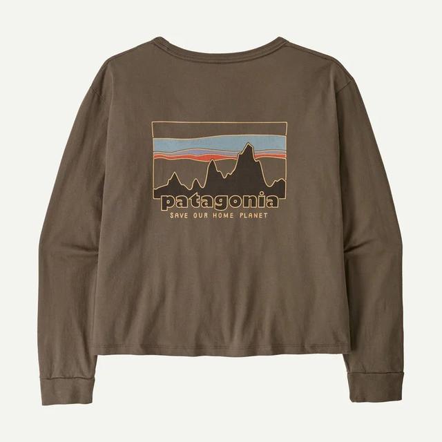 Patagonia Pat W Ls 73 Skyline Easy Cut Organic Tee Marlow Brown