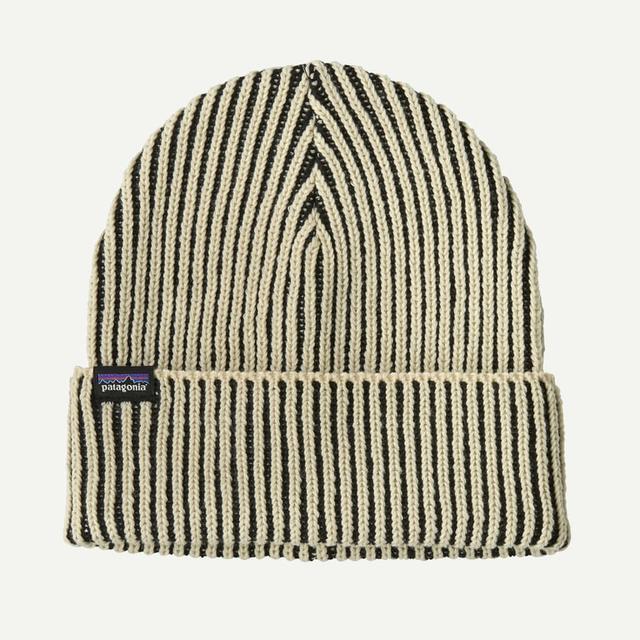 Patagonia Pat U Fishermans Rolled Beanie Contrast Stripe: Black