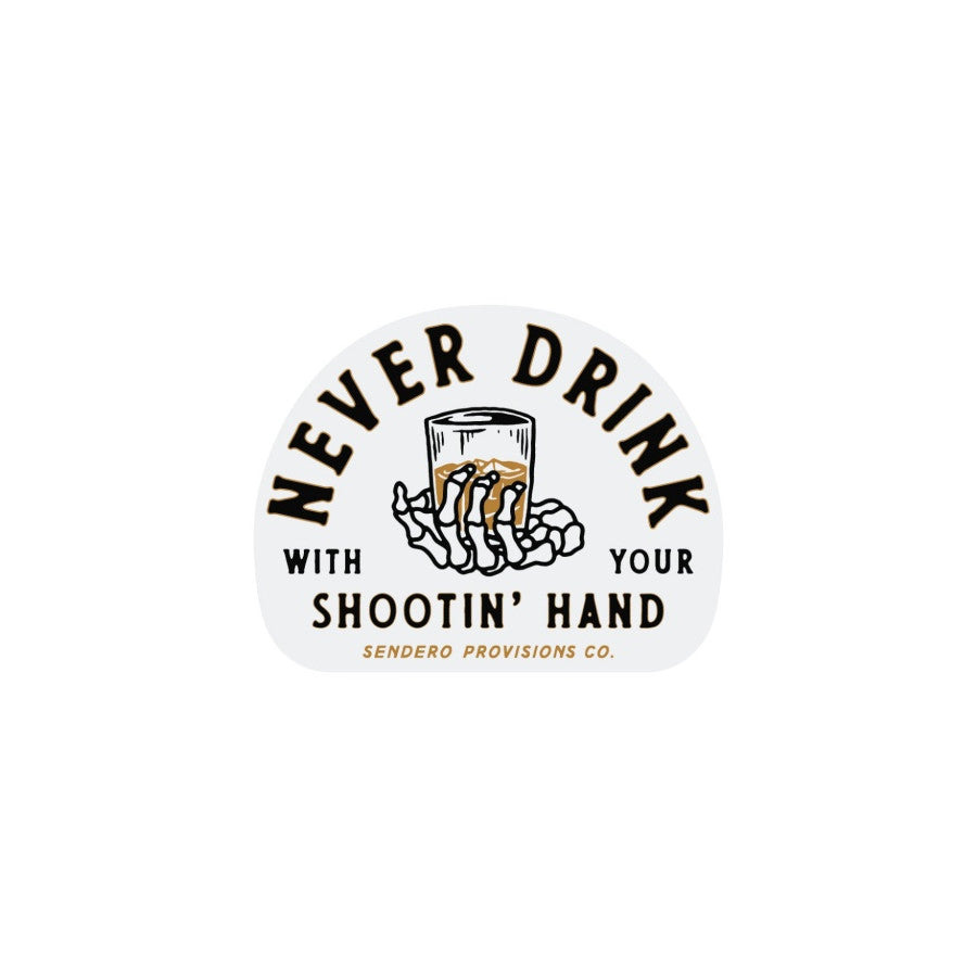 Sendero Provisions Co. Shootin&#39; Hand Sticker WHITE